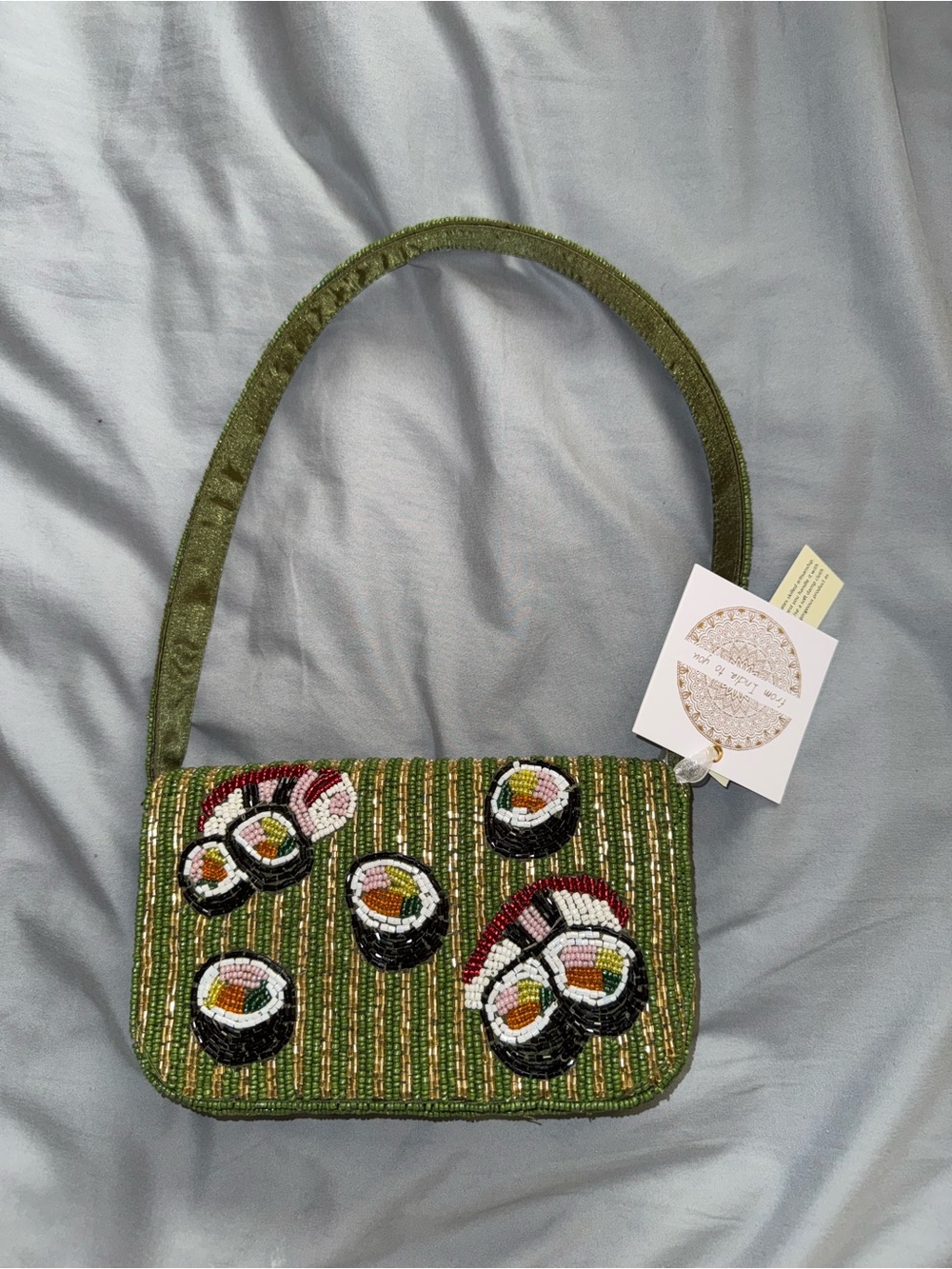 Beaded Sushi Shoulder Bag Handmade in India New with Tags